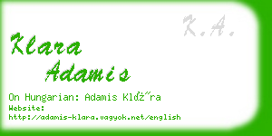 klara adamis business card